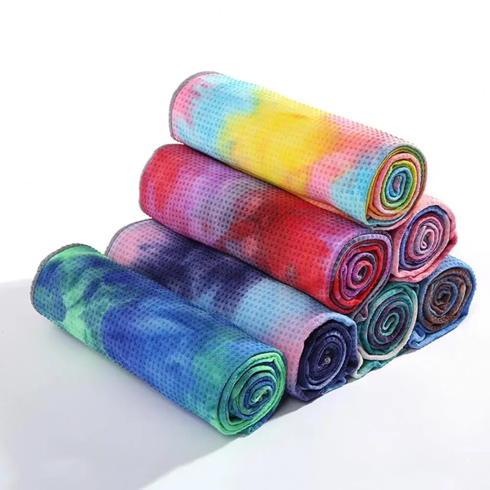 Yoga Towel Sweat Absorption Non-Fading Superfine Fiber Yoga Blanket Workout Towel Yoga Mat With Anti-slip Grip Dots For Gym