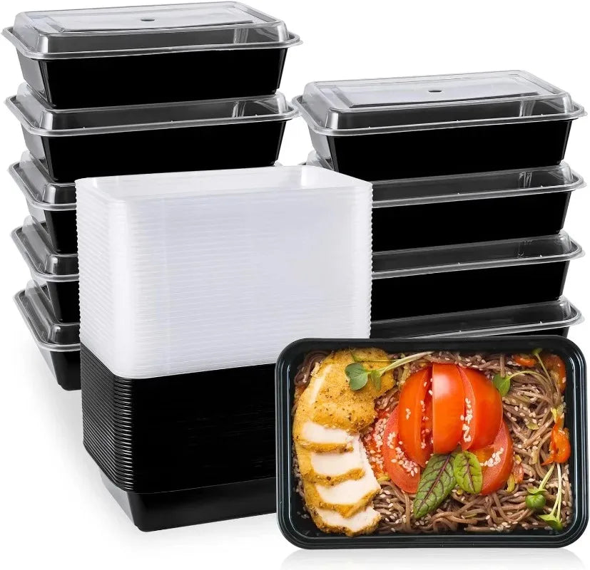 10/30PCS Disposable Lunch Box Leakproof Kitchen Storage Container Plastic Food Box with Lid Portable Meal Prep Takeout Bento Box