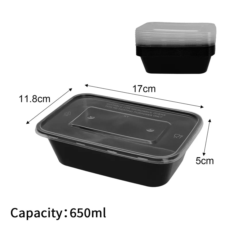 10/30PCS Disposable Lunch Box Leakproof Kitchen Storage Container Plastic Food Box with Lid Portable Meal Prep Takeout Bento Box