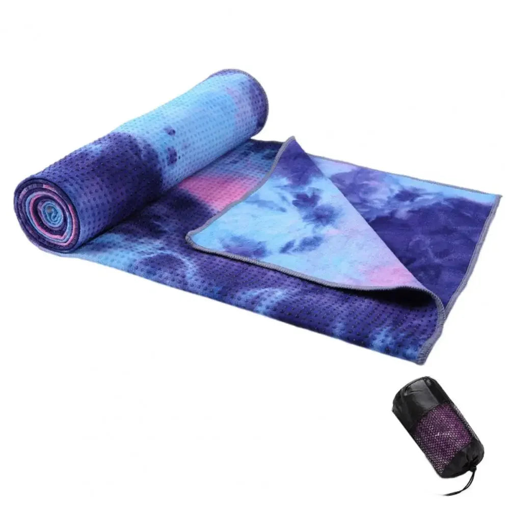 Yoga Towel Sweat Absorption Non-Fading Superfine Fiber Yoga Blanket Workout Towel Yoga Mat With Anti-slip Grip Dots For Gym