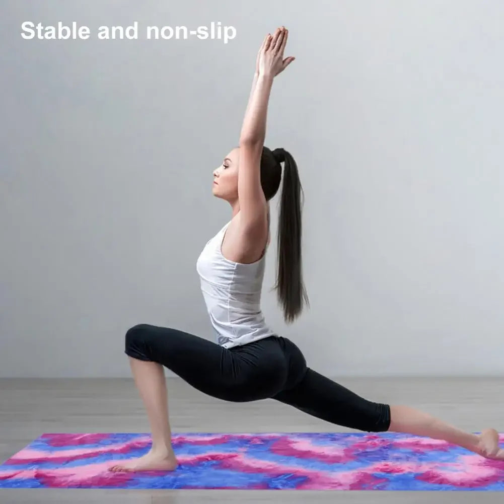 Yoga Towel Sweat Absorption Non-Fading Superfine Fiber Yoga Blanket Workout Towel Yoga Mat With Anti-slip Grip Dots For Gym