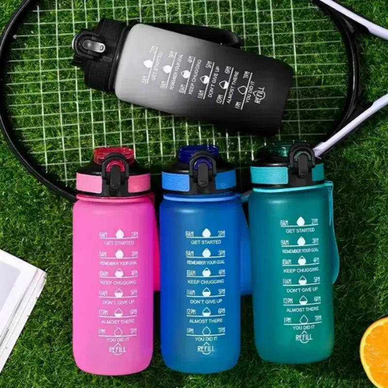 700ml Motivational Water Bottle with Straw Portable Drinking Cups Summer Drinkware For Outdoor Sports Camping Hiking Fitness