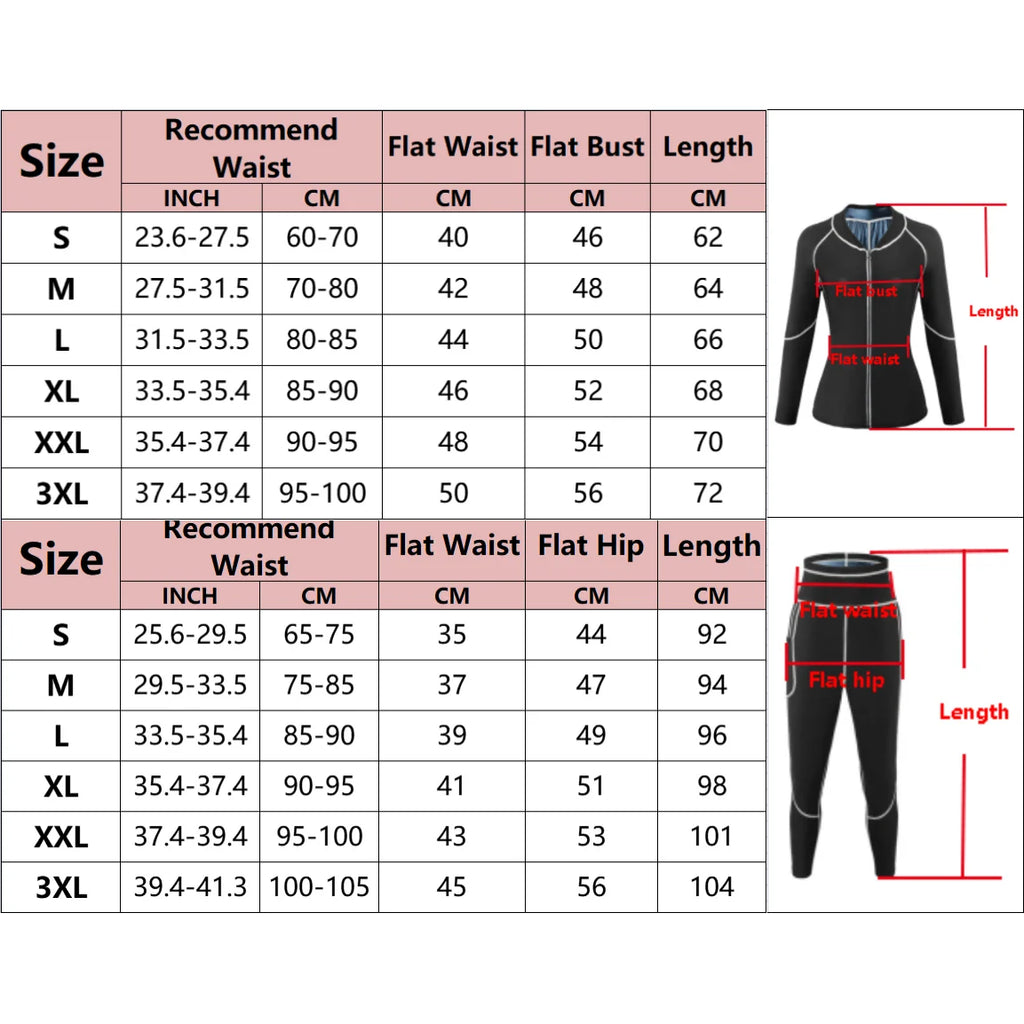 Sauna Coat for Women Weight Loss Thermo Hot Sweat Tops Pants Fitness Jacket Leggings Fat Burner Fitness Exercise Workout Pant