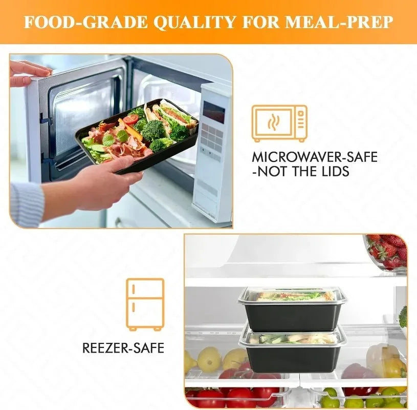 10/30PCS Disposable Lunch Box Leakproof Kitchen Storage Container Plastic Food Box with Lid Portable Meal Prep Takeout Bento Box