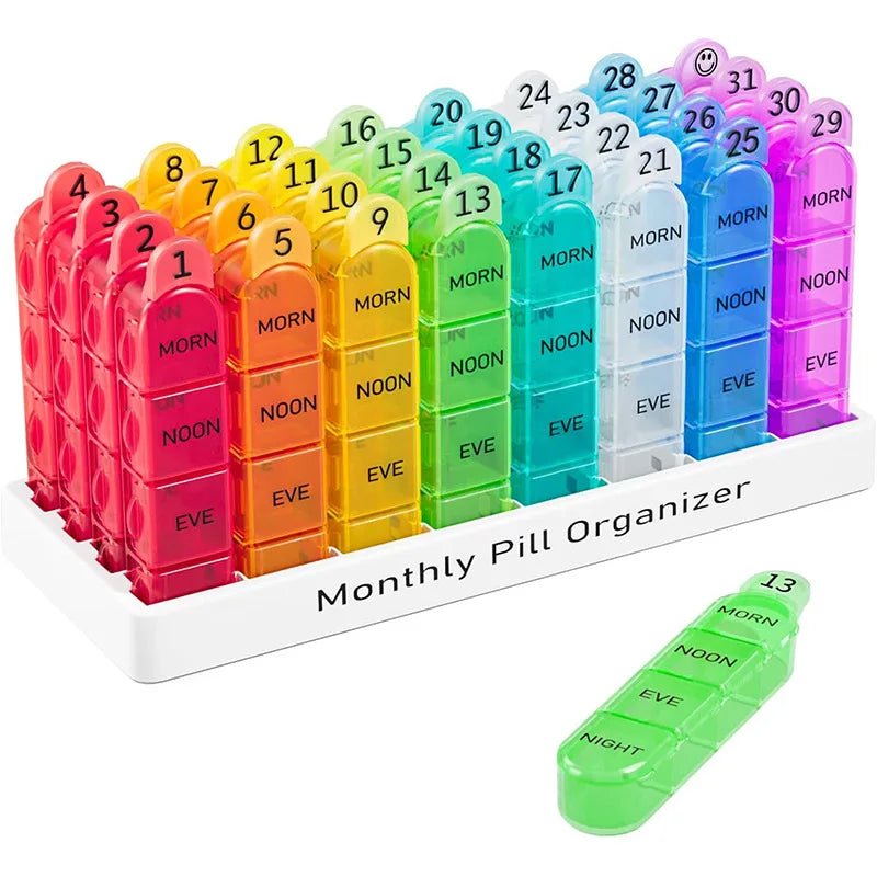 Monthly Pill Organizer 3 Times a Day One Month Medicine Organizer, 31 Day Pill Case Pill Container to Hold Vitamin, Supplement