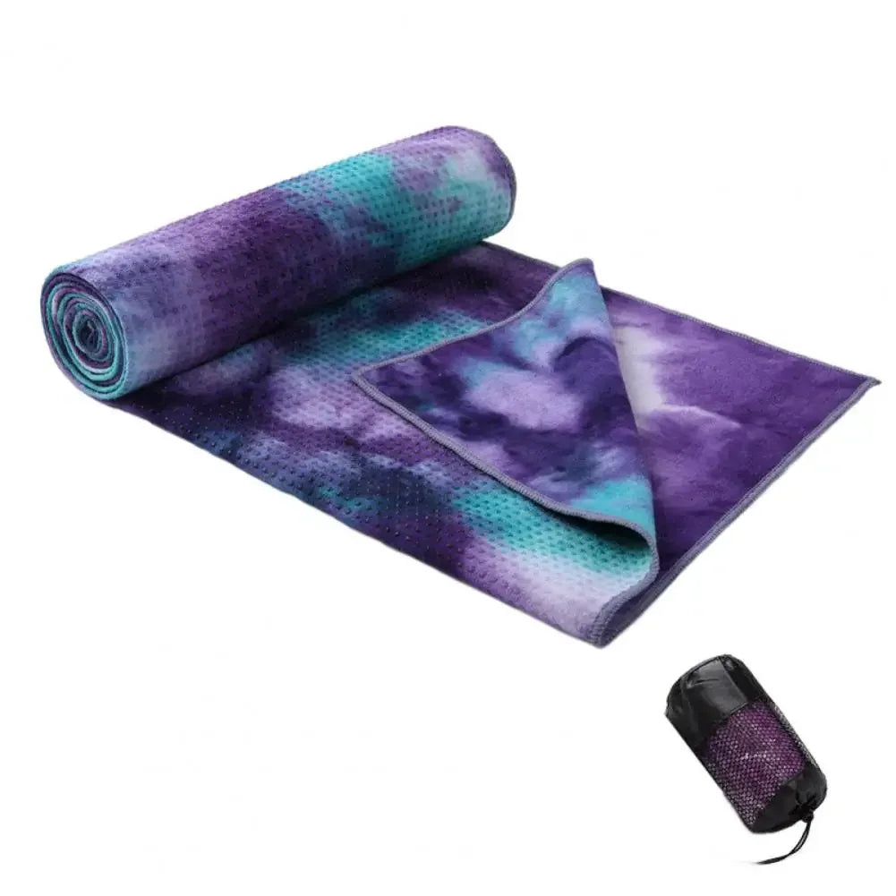 Yoga Towel Sweat Absorption Non-Fading Superfine Fiber Yoga Blanket Workout Towel Yoga Mat With Anti-slip Grip Dots For Gym
