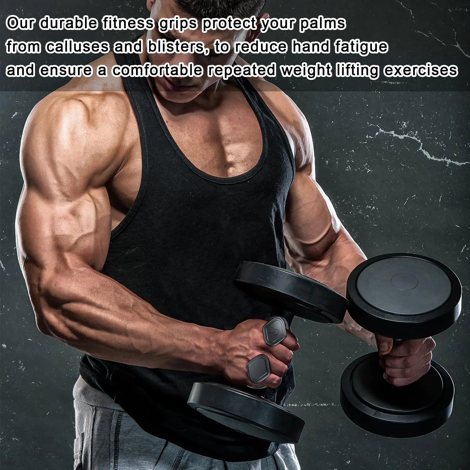 Double-Sided Anti-Slip Gym Grip,Weight Lifting Silicone Fingerless Golves for Pull-Ups Palm Pad,Protect Hand for Men Women