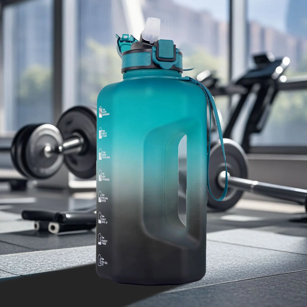 2.2 Liter Water Bottles with Straw Times to Drink Durable Sports Big Jug with Handle Leakproof BPA Free Reusable for Adults