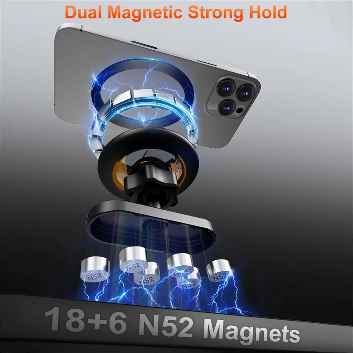 Punctual- Gym Magnetic Phone Holder, Attaches to Metal Surfaces, 360° Rotating Double Magnet Mount for Fitness Workout Recording