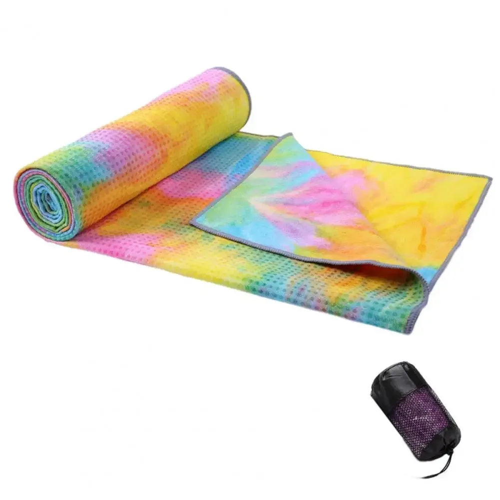 Yoga Towel Sweat Absorption Non-Fading Superfine Fiber Yoga Blanket Workout Towel Yoga Mat With Anti-slip Grip Dots For Gym