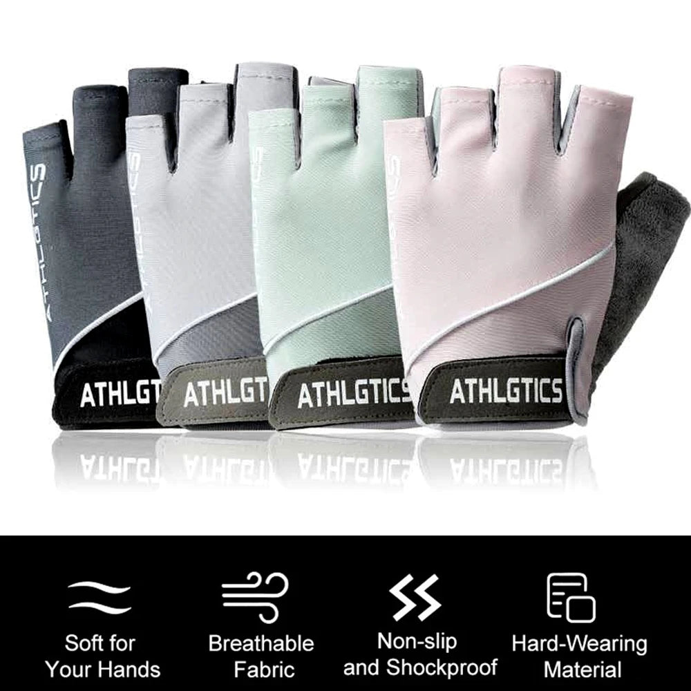 1Pair Breathable Cycling Gloves Workout Gym Gloves for Men Women Weight Lifting Fingerless Gloves Training Exercise Fitness