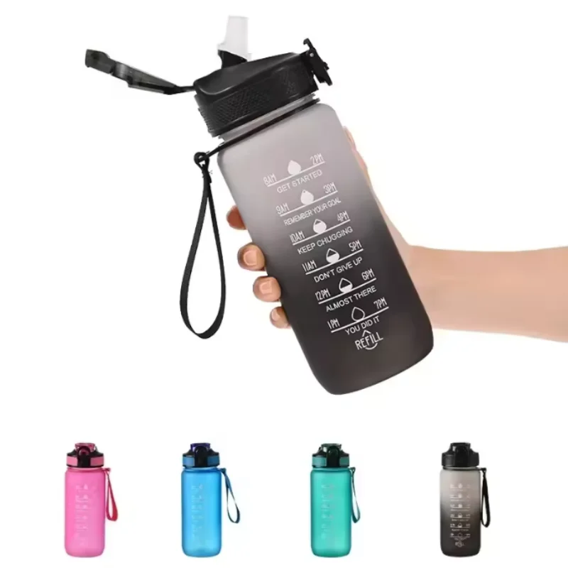 700ml Motivational Water Bottle with Straw Portable Drinking Cups Summer Drinkware For Outdoor Sports Camping Hiking Fitness