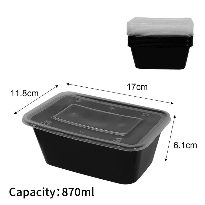 10/30PCS Disposable Lunch Box Leakproof Kitchen Storage Container Plastic Food Box with Lid Portable Meal Prep Takeout Bento Box