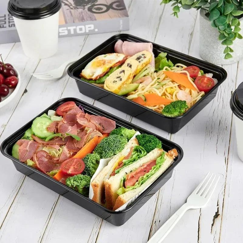 10/30PCS Disposable Lunch Box Leakproof Kitchen Storage Container Plastic Food Box with Lid Portable Meal Prep Takeout Bento Box