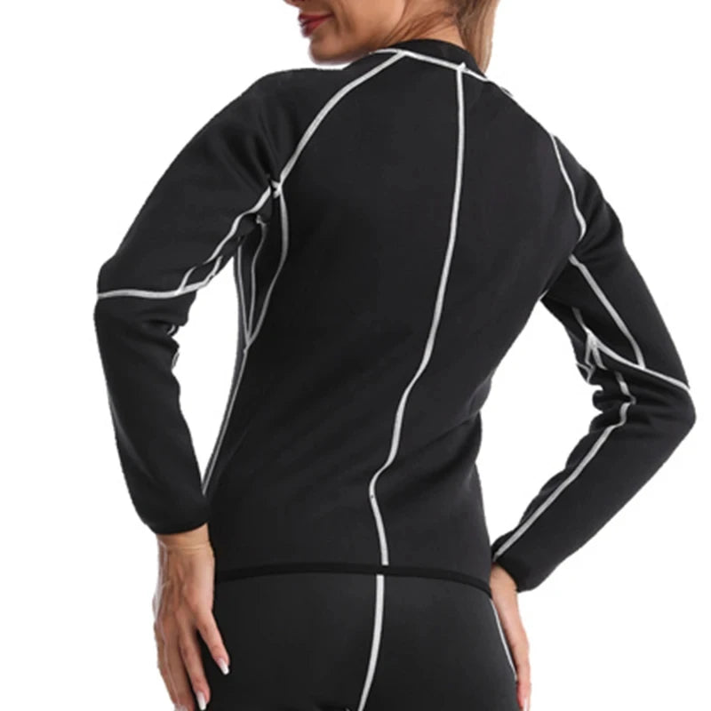 Sauna Coat for Women Weight Loss Thermo Hot Sweat Tops Pants Fitness Jacket Leggings Fat Burner Fitness Exercise Workout Pant