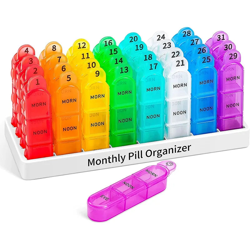 Monthly Pill Organizer 3 Times a Day One Month Medicine Organizer, 31 Day Pill Case Pill Container to Hold Vitamin, Supplement