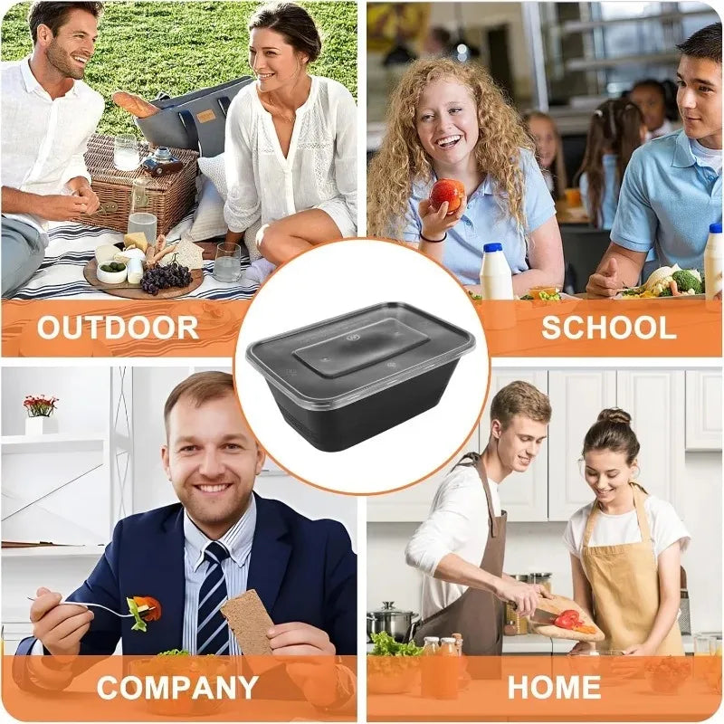 10/30PCS Disposable Lunch Box Leakproof Kitchen Storage Container Plastic Food Box with Lid Portable Meal Prep Takeout Bento Box