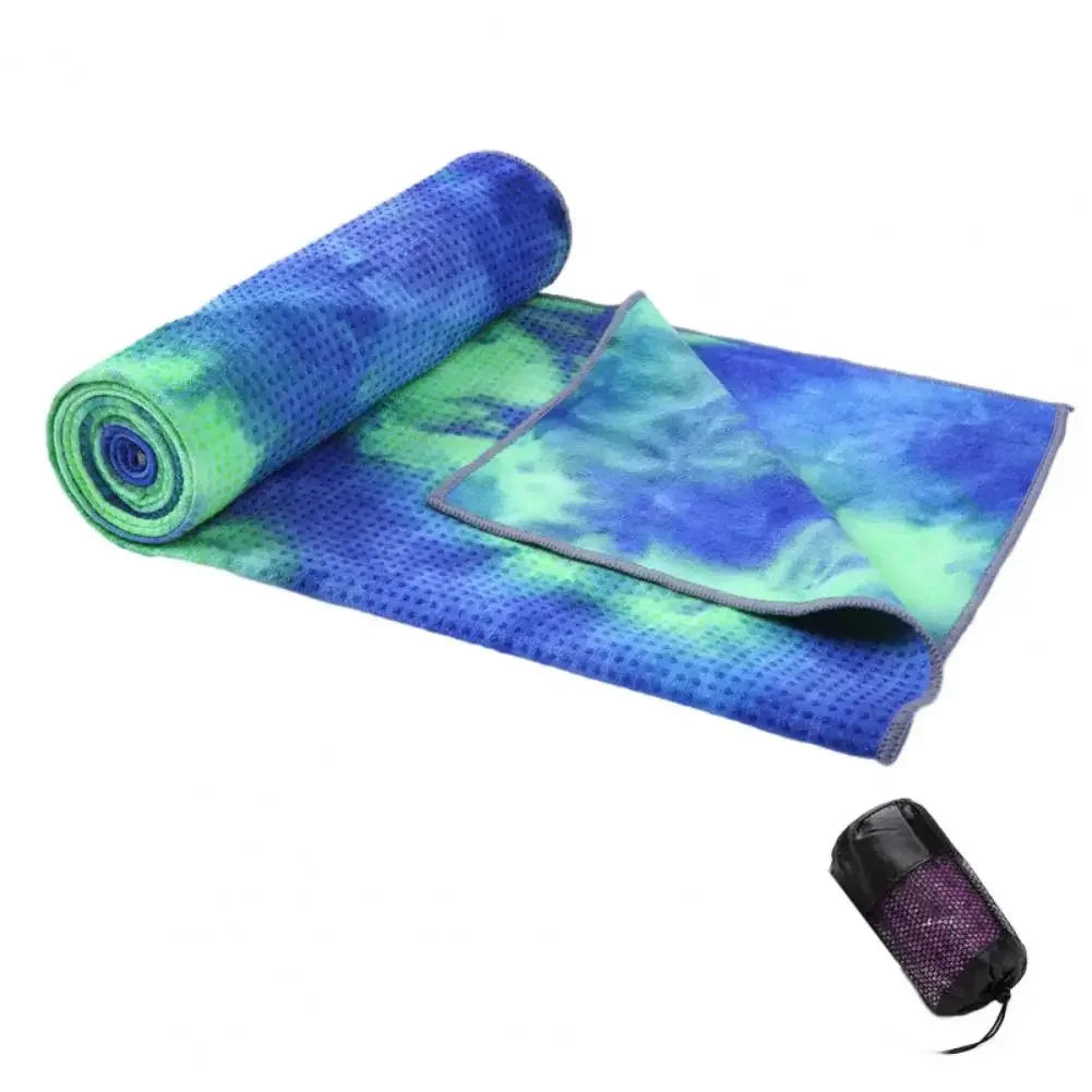 Yoga Towel Sweat Absorption Non-Fading Superfine Fiber Yoga Blanket Workout Towel Yoga Mat With Anti-slip Grip Dots For Gym