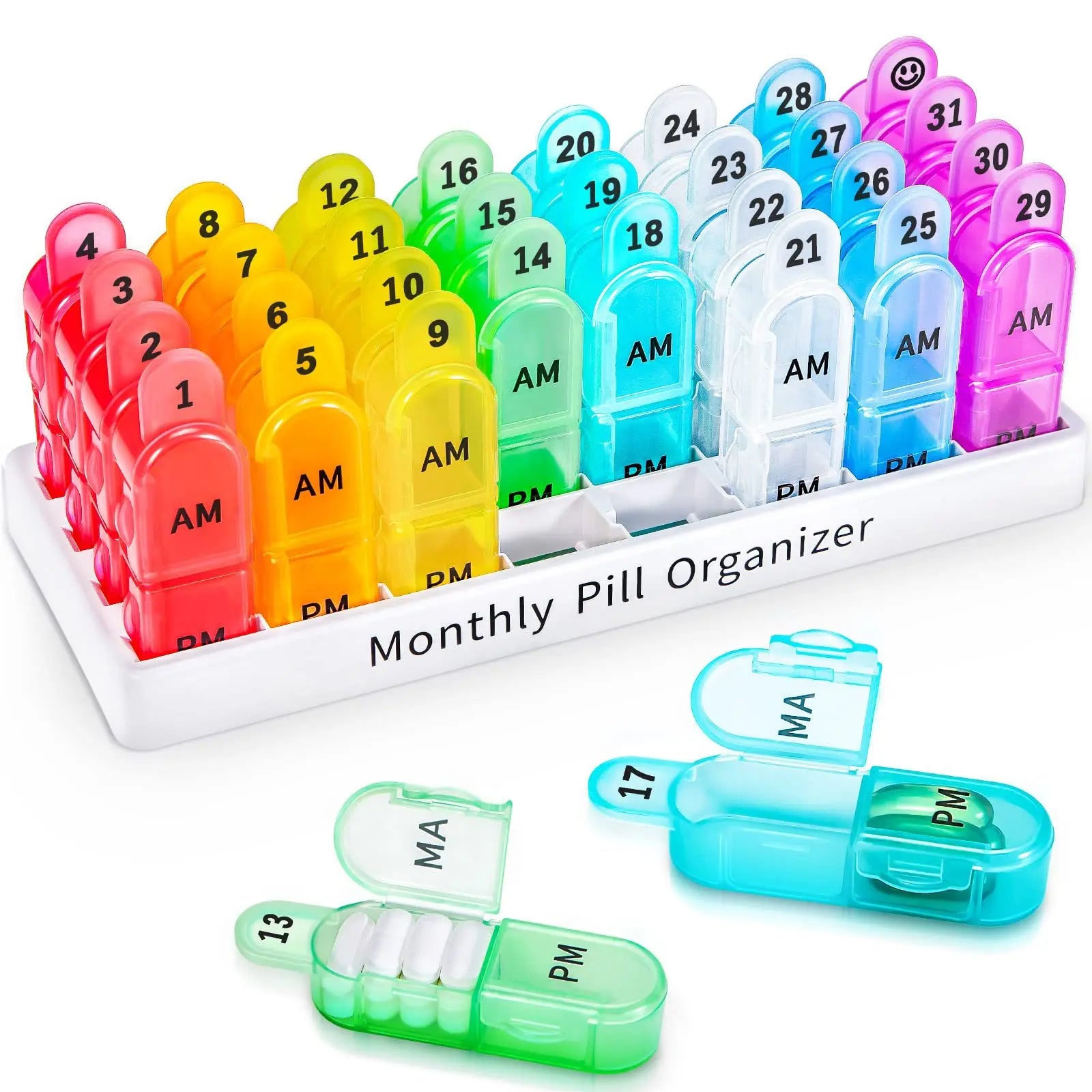Monthly Pill Organizer 3 Times a Day One Month Medicine Organizer, 31 Day Pill Case Pill Container to Hold Vitamin, Supplement