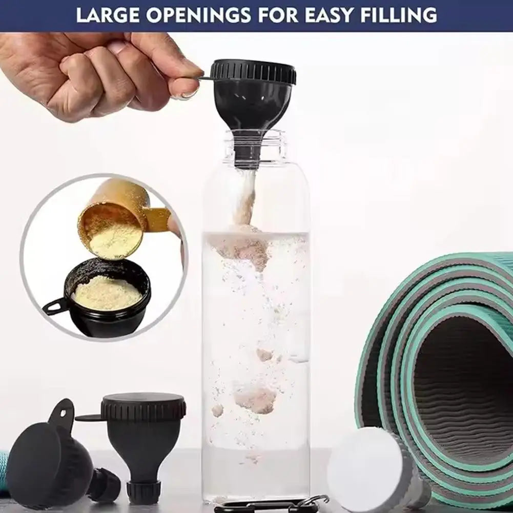 1/2/3PCS Portable Mini Protein Powder Bottle with Keychain & Funnel Medicine Box Container Small Cup Outdoor Sport Storage 50ml