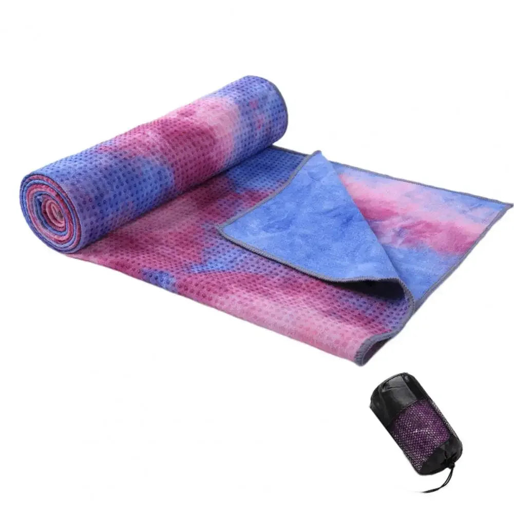 Yoga Towel Sweat Absorption Non-Fading Superfine Fiber Yoga Blanket Workout Towel Yoga Mat With Anti-slip Grip Dots For Gym