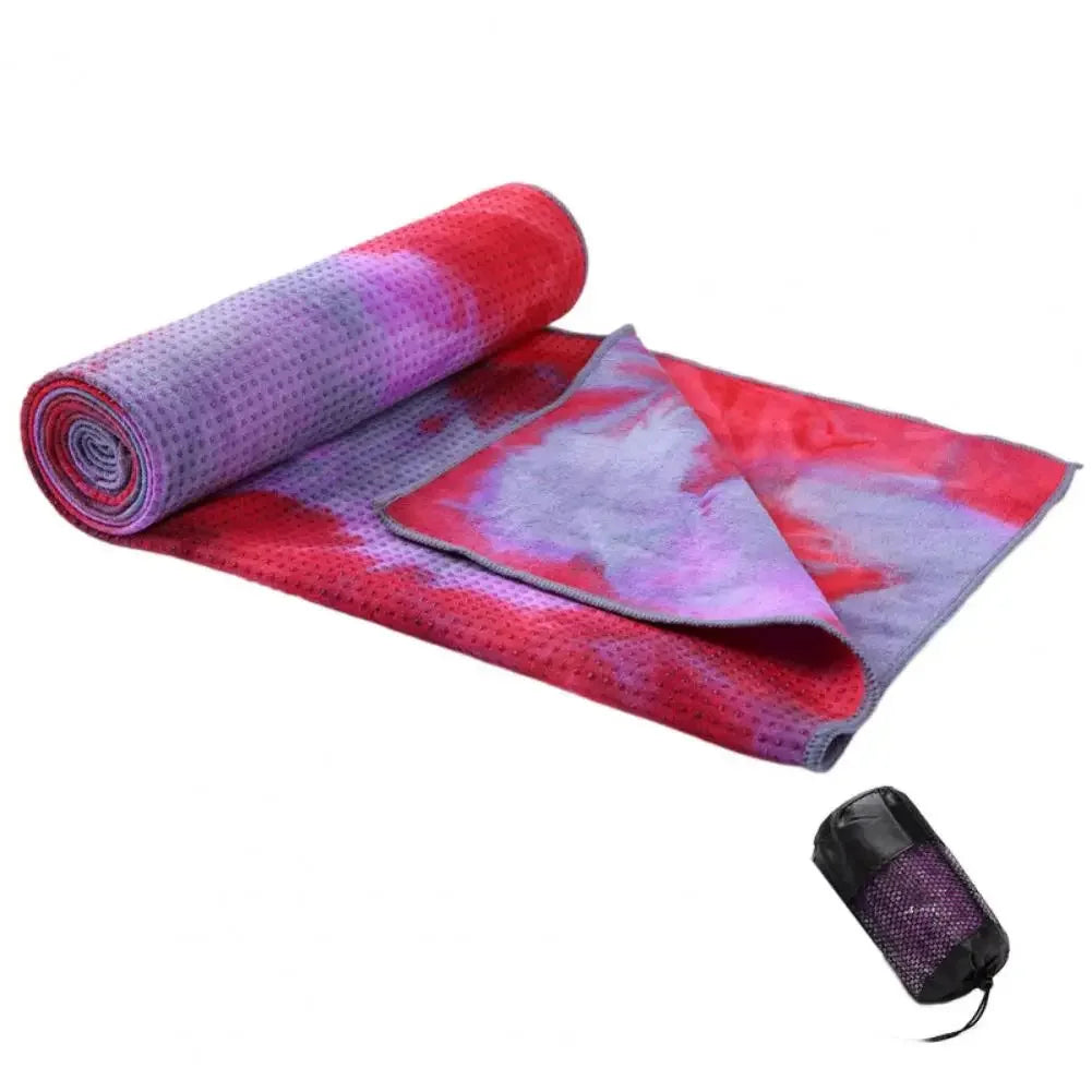 Yoga Towel Sweat Absorption Non-Fading Superfine Fiber Yoga Blanket Workout Towel Yoga Mat With Anti-slip Grip Dots For Gym