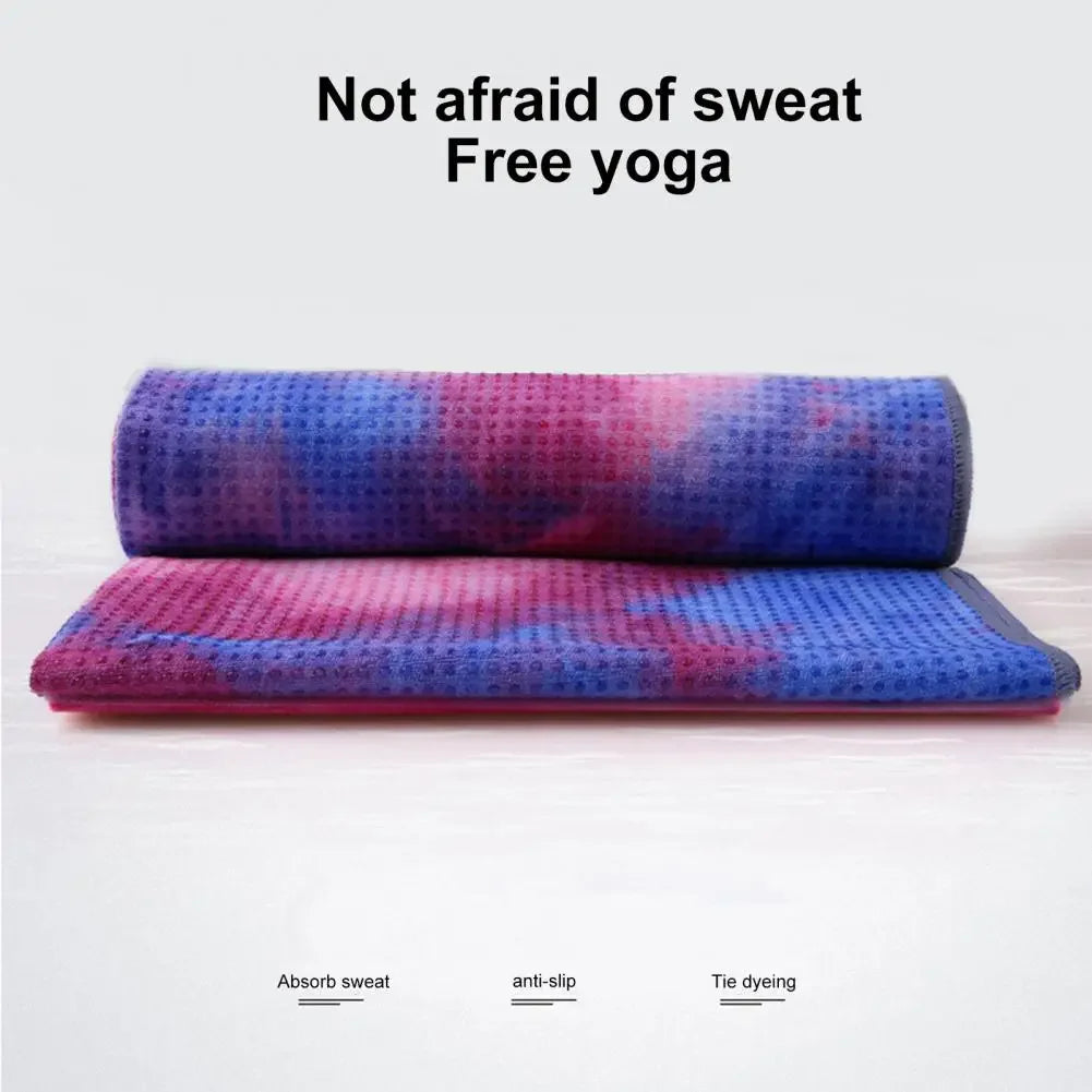 Yoga Towel Sweat Absorption Non-Fading Superfine Fiber Yoga Blanket Workout Towel Yoga Mat With Anti-slip Grip Dots For Gym