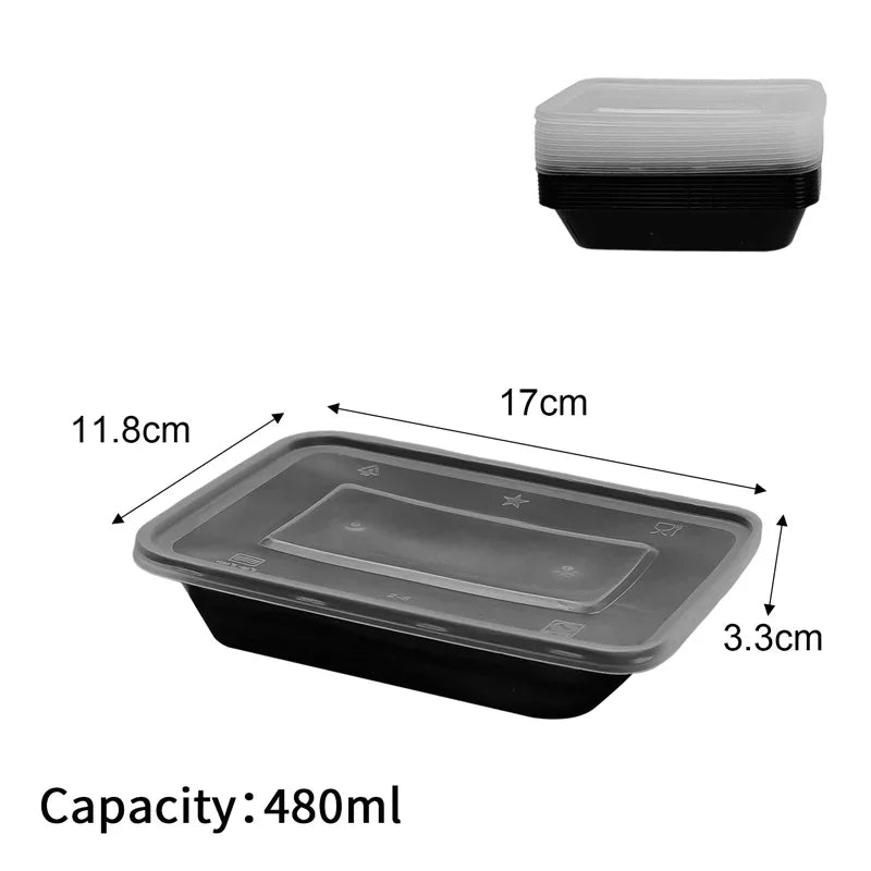 10/30PCS Disposable Lunch Box Leakproof Kitchen Storage Container Plastic Food Box with Lid Portable Meal Prep Takeout Bento Box